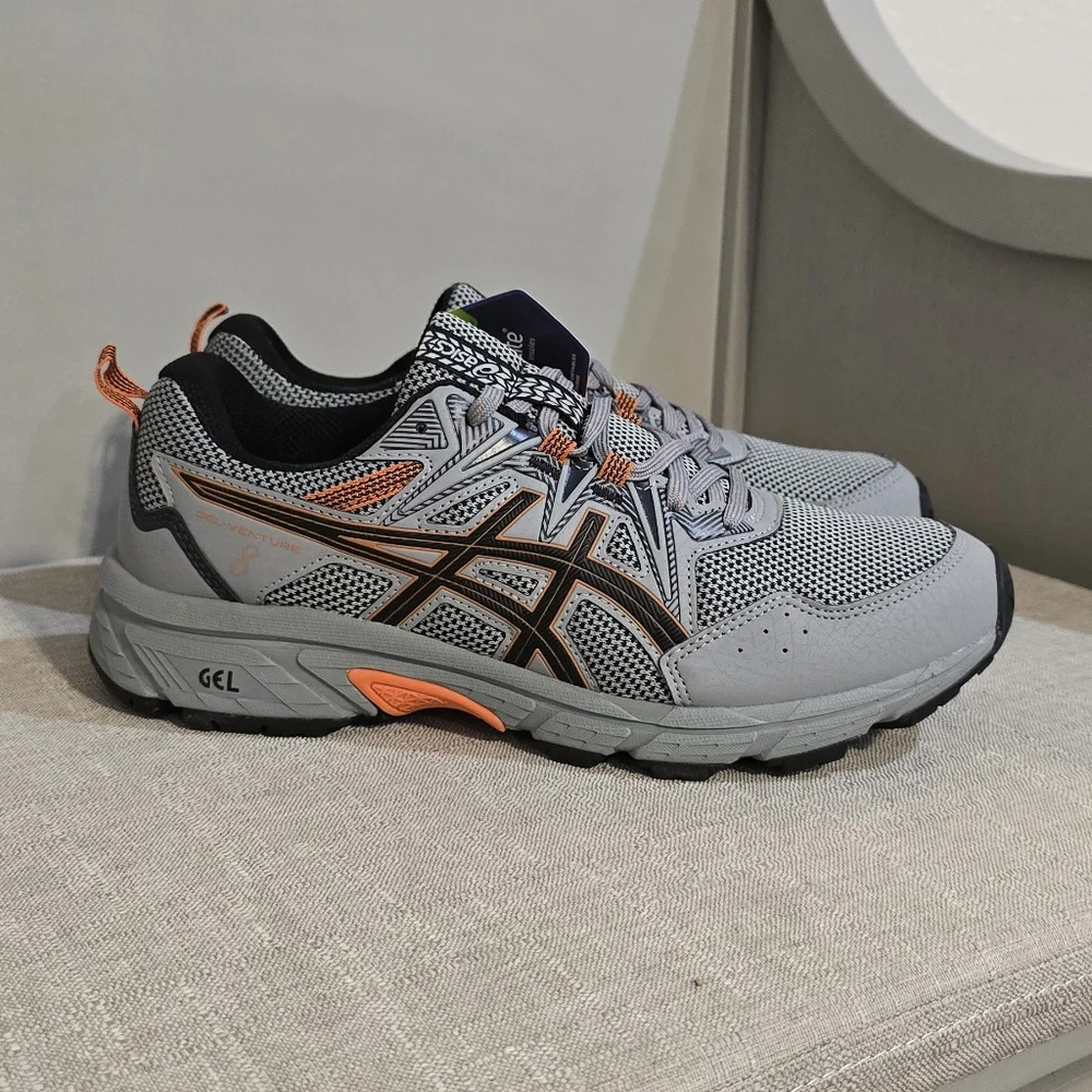 Asics Gel-Venture 8 Mens 9 Extra Wide 4E NEW Sheetrock/Habanero - Picture 2 of 6